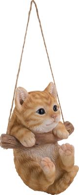Show full view: Hi-Line Gift Hanging Kitten Statue, 5.5-in, Orange & White slide 3 of 6
