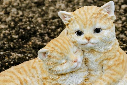 Show full view: Hi-Line Gift Couple Cat Statue, Orange & White, 6.42-in slide 6 of 8