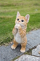 Hi-Line Gift Playing Orange Tabby Kitten Statue, 9-in