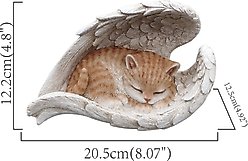 Hi-Line Gift Memorial Orange Tabby Polyresin Angel Cat Statue, 4.8-in slide 2 of 7