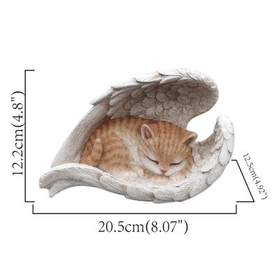 Show full view: Hi-Line Gift Memorial Orange Tabby Polyresin Angel Cat Statue, 4.8-in slide 7 of 8