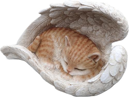 Show full view: Hi-Line Gift Memorial Orange Tabby Polyresin Angel Cat Statue, 4.8-in slide 4 of 8