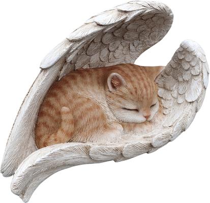 Show full view: Hi-Line Gift Memorial Orange Tabby Polyresin Angel Cat Statue, 4.8-in slide 3 of 8