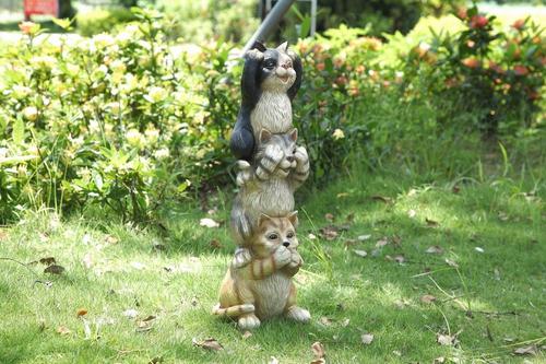 Show full view: Hi-Line Gift Hear/See/Speak No Evil Stacked Cats Statue, 22.25-in slide 4 of 9