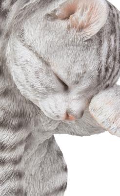 Show full view: Hi-Line Gift American Shorthair Tabby Washing Cat Statue, 10.25-in, Gray slide 7 of 7