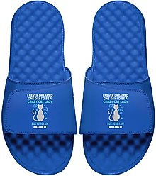 ISlide Crazy Cat Lady Slides, Royal Blue, W9 / M8
