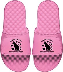ISlide Aint Easy Being Purrfect Slides, Pink, W14 / M13