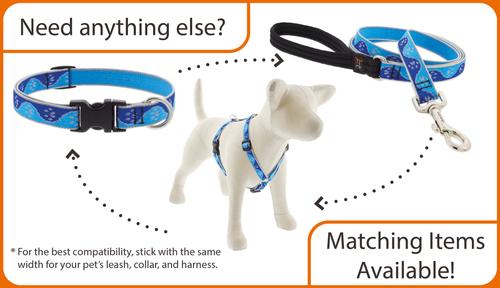 Show full view: LupinePet Reflective Diamonds Martingale Dog Collar, Blue Diamond, Medium: 14 to 20-in slide 6 of 7