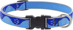 LupinePet Paws Nylon Reflective Dog Collar, Blue, Small: 9 to 14-in neck, 3/4-in wide