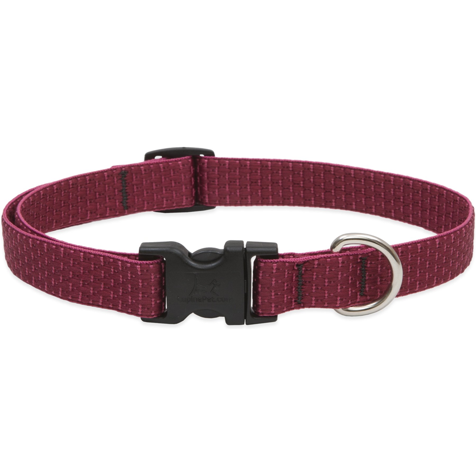 LupinePet Eco Polyester Dog Collar, Berry, Small: 9 to 14-in neck, 3/4-in wide