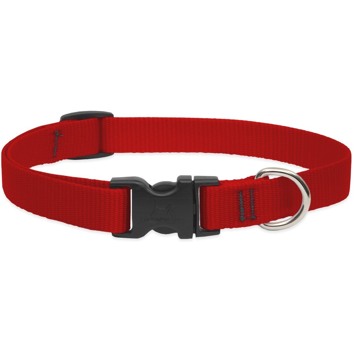 LupinePet Basic Solid Nylon Dog Collar, Red, Large: 15 to 25-in neck, 3/4-in wide