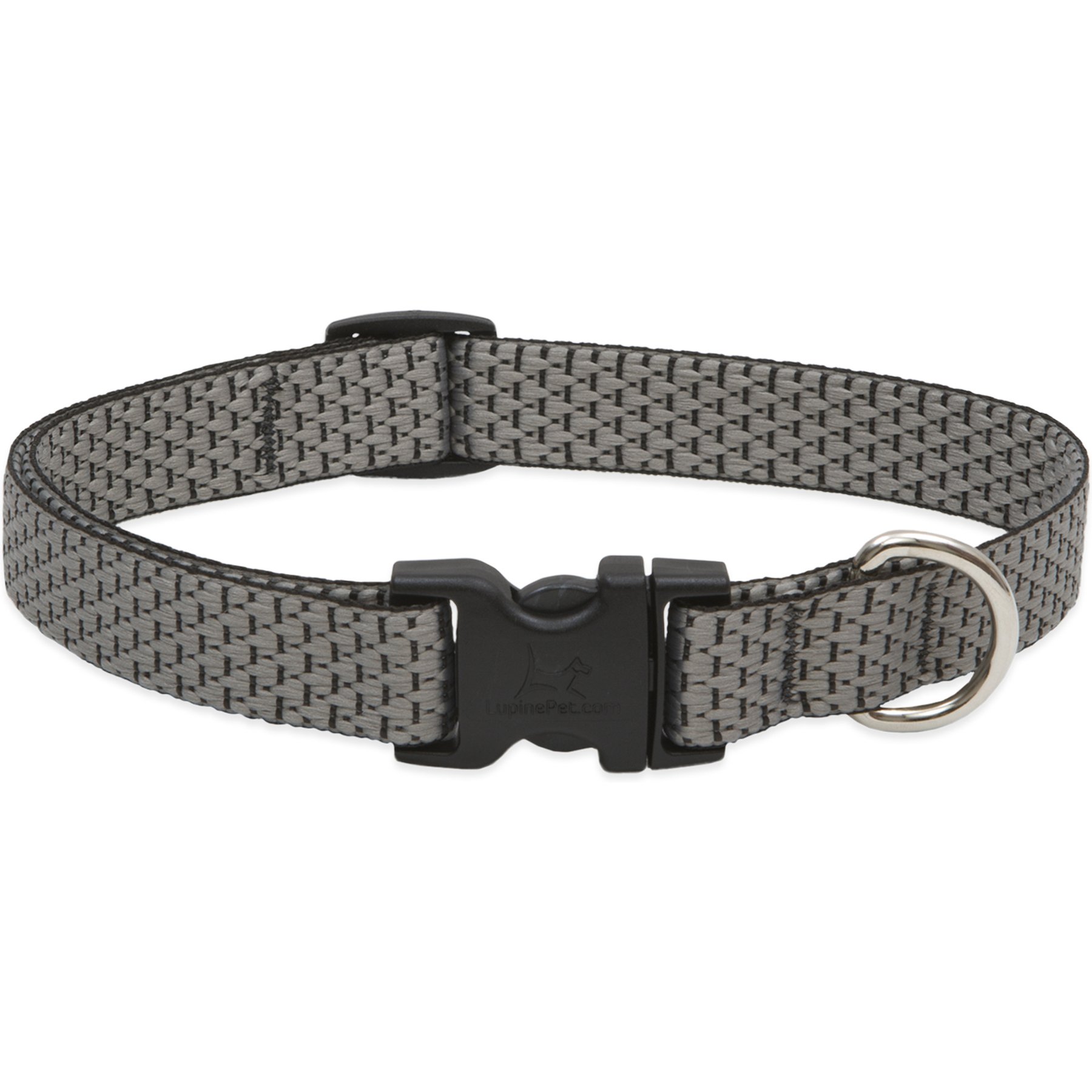 LupinePet Eco Polyester Dog Collar, Granite, Small: 9 to 14-in neck, 3/4-in wide