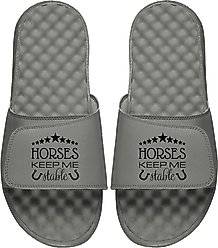 ISlide Horses Keep Me Stable Slides, Grey, W14 / M13