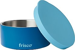 Frisco Double Insulated Non-skid Stainless Steel Dog Bowl With Lid, Blue, Large: 8 cup