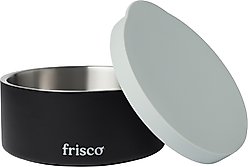 Frisco Double Insulated Non-skid Stainless Steel Dog Bowl With Lid, Black, Large: 8 cup