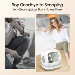 Meowant Smart WiFi Enabled Automatic Self-Cleaning Cat Litter Box, Grey slide 2 of 7