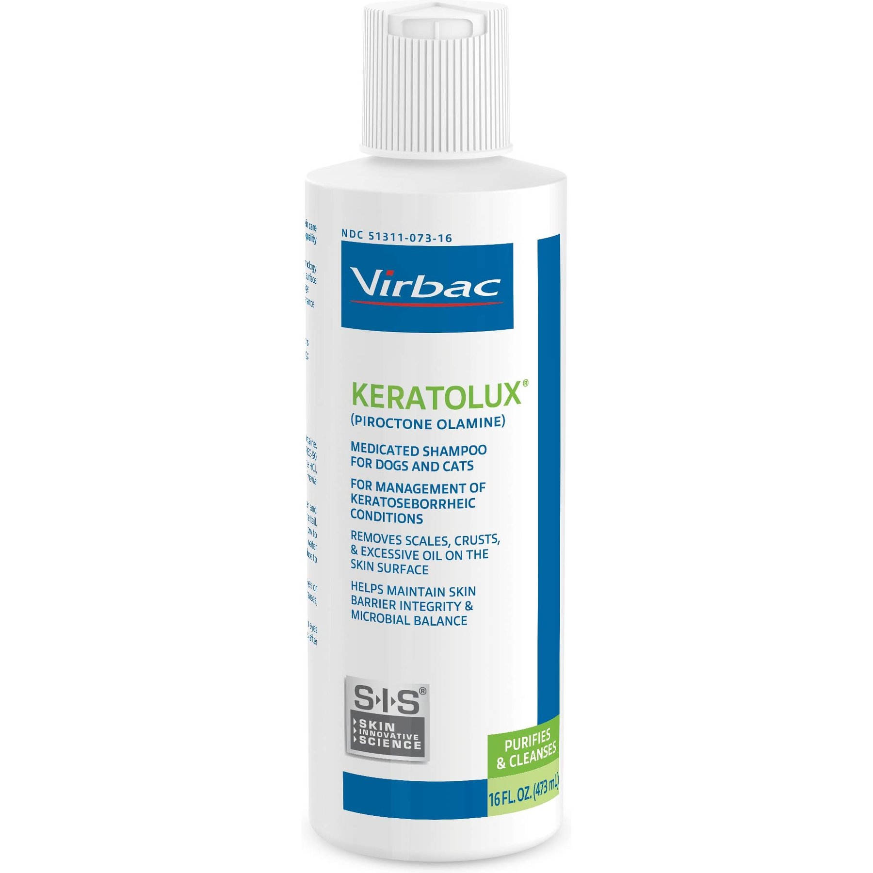 Virbac KERATOLUX Medicated Dog Shampoo, 16-fl oz
