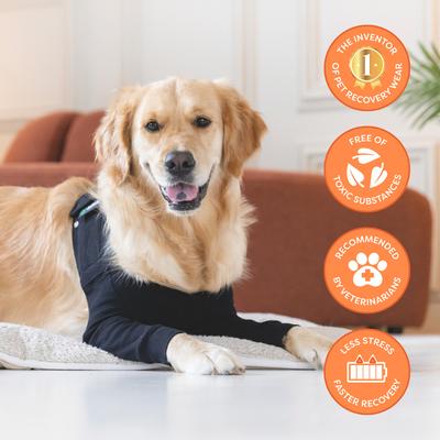 Show full view: Suitical Recovery Double Sleeves Dog Apparel, Black, Small slide 5 of 11