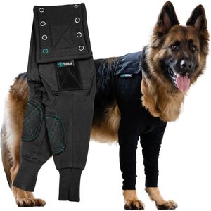 Suitical Recovery Double Sleeves Dog Apparel, Black, Large