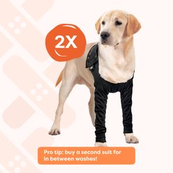 Suitical Recovery Double Sleeves Dog Apparel, Black, Medium slide 2 of 9