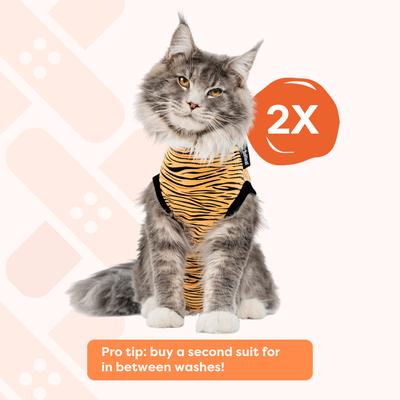 Show full view: Suitical Recovery Suit Cat Apparel, Tiger Print, Small slide 9 of 11