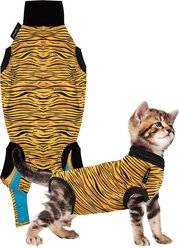 Suitical Recovery Suit Cat Apparel, Tiger Print, XXX-Small