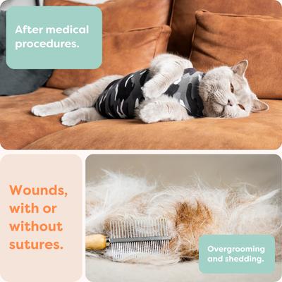 Show full view: Suitical Recovery Suit for Cats, Black Camo, Small slide 3 of 13