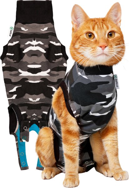 Show full view: Suitical Recovery Suit for Cats, Black Camo, Small slide 1 of 12