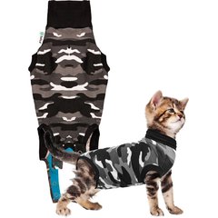 Suitical Recovery Suit for Cats, Black Camo, XXX-Small