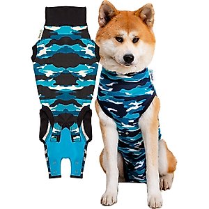 Suitical Recovery Suit for Dogs, Blue Camo, Large