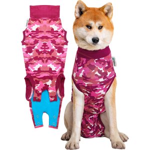 Suitical Recovery Suit for Dogs, Pink Camo, Large