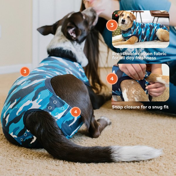 Show full view: Suitical Recovery Suit for Dogs, Blue Camo, Large slide 5 of 11