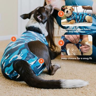 Show full view: Suitical Recovery Suit for Dogs, Blue Camo, Small slide 6 of 12