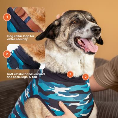 Show full view: Suitical Recovery Suit for Dogs, Blue Camo, Small slide 5 of 12