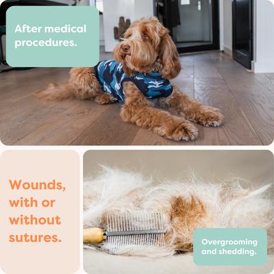 Show full view: Suitical Recovery Suit for Dogs, Blue Camo, Small slide 3 of 12