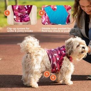 Suitical Recovery Suit for Dogs, Pink Camo, X-Small