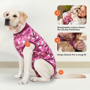 Suitical Recovery Suit for Dogs, Pink Camo, X-Small