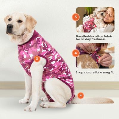 Show full view: Suitical Recovery Suit for Dogs, Pink Camo, Small + slide 6 of 12