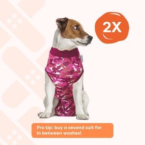 Suitical Recovery Suit for Dogs, Pink Camo, X-Small