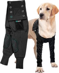 Suitical Recovery Double Sleeves Dog Apparel, Black, Medium