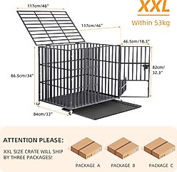 BingoPaw 3 Door Furniture-Style Dog Crate, Black, 48 inch slide 2 of 9