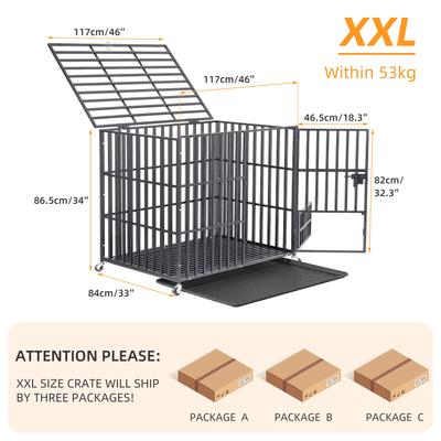 Show full view: BingoPaw 3 Door Furniture-Style Dog Crate, Black, 48 inch slide 7 of 11