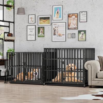 Show full view: BingoPaw 3 Door Furniture-Style Dog Crate, Black, 42 inch slide 7 of 10