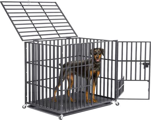 Show full view: BingoPaw 3 Door Furniture-Style Dog Crate, Black, 48 inch slide 3 of 11