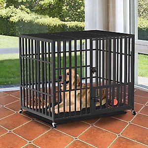 BingoPaw 3 Door Furniture-Style Dog Crate, Black, 48 inch