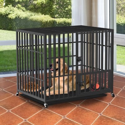 BingoPaw BingoPaw 3 Door Furniture-Style Dog Crate, Black, 48 inch