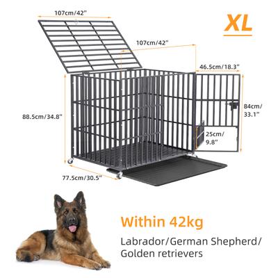 Show full view: BingoPaw 3 Door Furniture-Style Dog Crate, Black, 42 inch slide 4 of 10