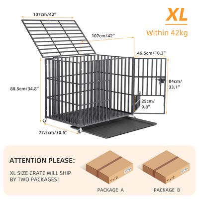 Show full view: BingoPaw 3 Door Furniture-Style Dog Crate, Black, 42 inch slide 6 of 10