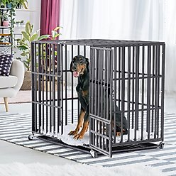 BingoPaw 3 Door Furniture-Style Dog Crate, Black, 42 inch