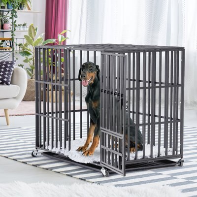 BingoPaw BingoPaw 3 Door Furniture-Style Dog Crate, Black, 42 inch